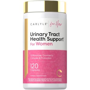Carlyle Urinary Tract Health for Women, a premium imported dietary supplement with D-Mannose, Cranberry, and Probiotics, available at Curat Cart.