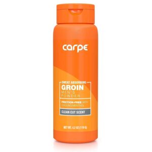 Discover Carpe Sweat Absorbing Groin Powder, a premium imported solution for comfort. Available at Curat Cart, ideal for men seeking freshness.