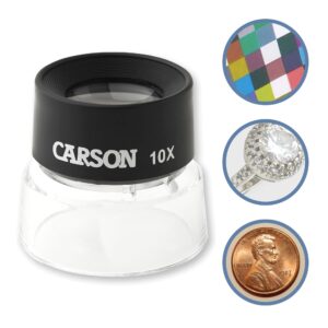 Discover the Carson LumiLoupe 10X, a 100% genuine magnifier ideal for detailed viewing of coins, gems, and more.