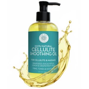 Premium imported Cellulite Massage Oil for legs, featuring natural ingredients like grapeseed and eucalyptus, available at Curat Cart.