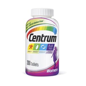 Authentic Centrum Multivitamin for Women, 200 tablets. Supports energy, immunity, metabolism, and healthy appearance.