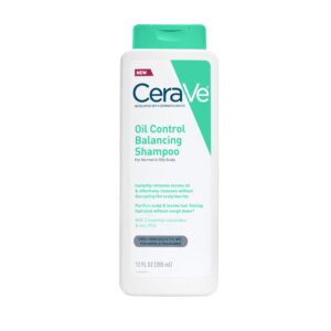 CeraVe Oil Control Balancing Shampoo - Front Packaging & Bottle View | genuine imported stock available in India at Curat Car