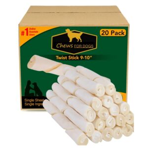 Premium Rawhide Twist Sticks for dogs, imported and perfect for chewing. Available at Curat Cart for discerning pet owners.