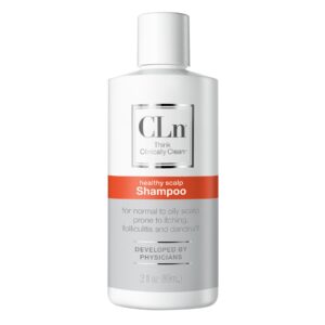 Authentic CLn Shampoo with Salicylic Acid, designed for healthy scalp, developed by physicians for dandruff control.