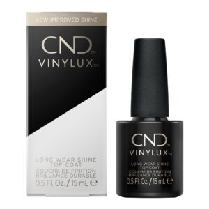 CND Vinylux Longwear Top Coat offers premium imported shine, ensuring long-lasting protection. Available at Curat Cart.