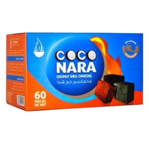 CocoNara Coconut Natural Hookah Charcoal, premium imported quality, 60 pieces for a superior smoking experience. Available at Curat Cart.