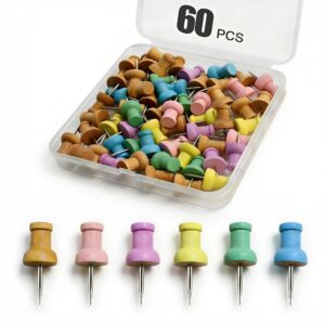 Discover premium imported colorful wood push pins, perfect for organizing notes, exclusively at Curat Cart. Elevate your workspace.