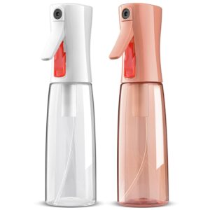 Premium imported continuous spray bottle for hair, available in sleek white and rose colors at Curat Cart.