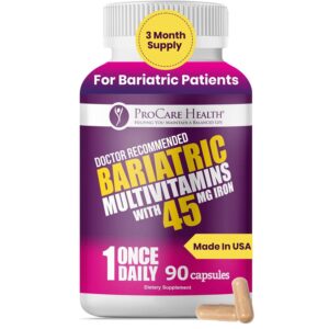 Authentic Core-45 Bariatric Multivitamin, 90 capsules for daily use, made in the USA. Doctor recommended for bariatric patients.