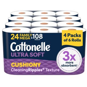 Cottonelle Ultra Soft Toilet Paper, a premium import with CleaningRipples® texture, available at Curat Cart for ultimate comfort.