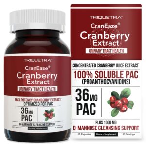 Discover 100% genuine CranEaze Cranberry Juice Extract, supporting urinary tract health with concentrated PAC and D-mannose.