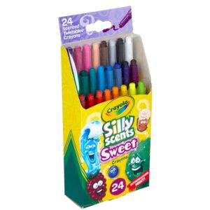 Discover Crayola Silly Scents Crayons, a 100% genuine set of 24 scented crayons for creative fun and vibrant artwork.