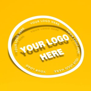 Premium imported custom waterproof transparent stickers showcased, ideal for branding. Available at Curat Cart.
