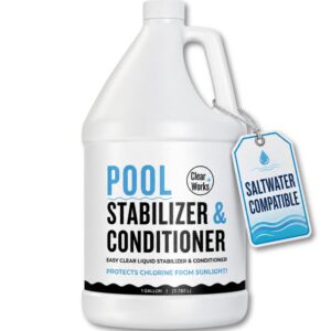 Cyanuric Acid Pool Stabilizer, a premium import from Curat Cart, protects chlorine from sunlight for crystal clear pools.