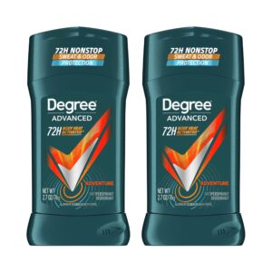 Experience 72-hour protection with Degree Men Advanced Antiperspirant. Authentic product for nonstop sweat and odor defense.