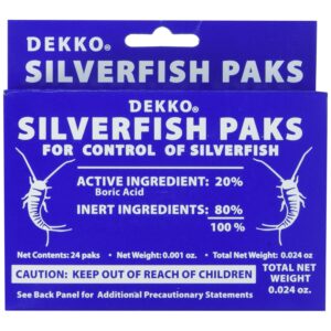 Premium imported Dekko Silverfish Packs, featuring 20% boric acid for effective silverfish control. Available at Curat Cart.