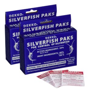 Dekko Silverfish Paks, a premium imported solution for silverfish control, available at Curat Cart. Effective and safe for home use.