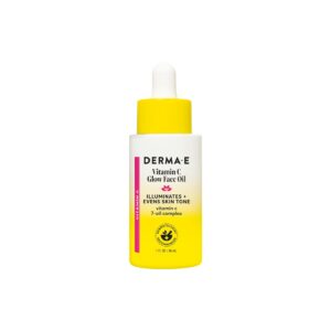 Derma E Vitamin C Glow Oil, a premium imported face oil that illuminates and evens skin tone, available at Curat Cart.
