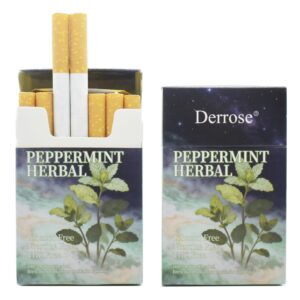 Derrose Peppermint Herbal Cigarettes offer a premium imported experience, tobacco and nicotine-free. Available at Curat Cart.