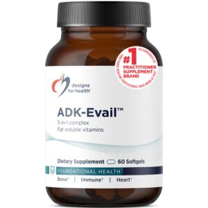 ADK-Evail by Designs for Health offers a premium imported 5-in-1 complex for foundational health. Available at Curat Cart.