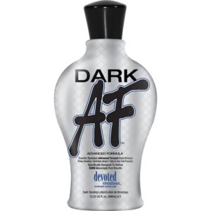 Devoted Creations Dark Tanning is a premium import designed for deep bronzing. Available at Curat Cart for a luxurious tan experience.