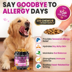 Dog Allergy Chews Itch Relief from Curat Cart, a premium import for seasonal allergy relief and immune support. Enjoy a 60-day supply.