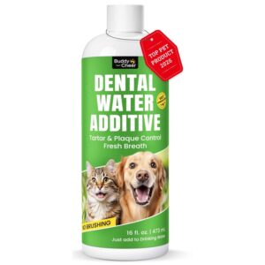 Premium imported Dog Breath Freshener Dental Water Additive for tartar control, ensuring fresh breath. Available at Curat Cart.
