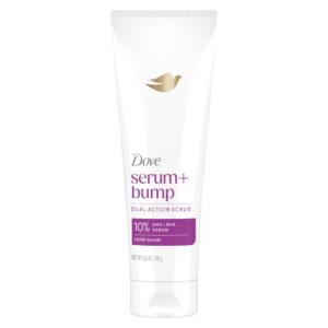 Dove KP Bump Body Scrub, a premium imported product, delivers dual-action exfoliation for smooth skin. Available at Curat Cart.