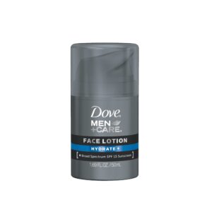 100% Genuine Dove Men+Care Face Lotion with SPF 15 for hydration and protection, perfect for men's skincare.