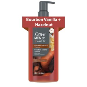 Discover the authentic DOVE MEN Moisturizing Body Wash with Bourbon Vanilla and Hazelnut, delivering 100% genuine hydration.