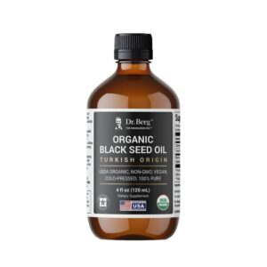 Discover Dr. Berg's 100% Organic Black Seed Oil, cold-pressed, vegan, and non-GMO for authentic health benefits.