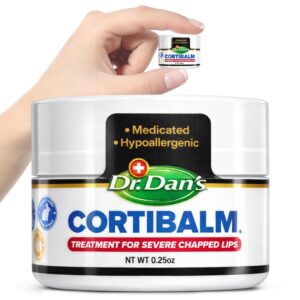 Dr. Dan's Cortibalm, a premium imported lip balm, offers medicated relief for severe chapped lips. Available at Curat Cart.