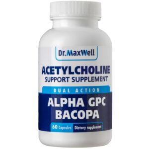 Dr. Maxwell Acetylcholine Supplement, a premium import featuring Alpha GPC and Bacopa, available at Curat Cart.