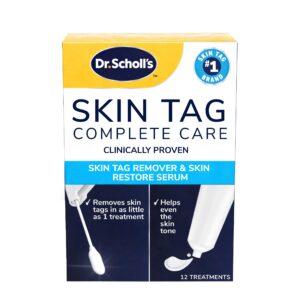 Dr. Scholl's Skin Tag Remover Kit, a premium import, clinically proven to remove skin tags. Available at Curat Cart.