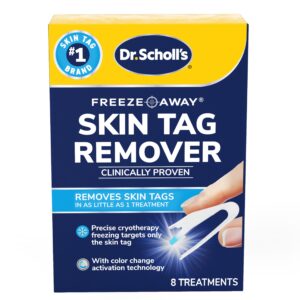 Dr. Scholl's Skin Tag Remover, a premium import, effectively removes skin tags with cryotherapy. Available at Curat Cart.