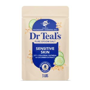 Discover Dr Teal's Epsom Salt Soak for sensitive skin, a premium import with colloidal oatmeal and cucumber extract, available at Curat Cart.