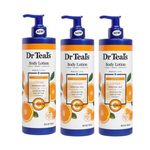 Dr Teal's Vitamin C Body Lotion offers radiant moisture with citrus essential oils. Premium import available at Curat Cart.
