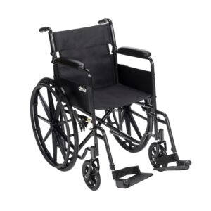Discover the Drive Medical Silver Sport Folding Wheelchair, a premium imported choice for comfort and mobility at Curat Cart.