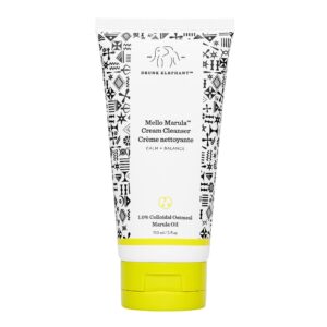 Discover the authentic Drunk Elephant Mello Marula Cleanser, a gentle cream cleanser featuring 1% colloidal oatmeal for balanced skin.
