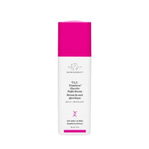 Discover the authentic Drunk Elephant T.L.C. Framboos Serum, a genuine AHA/BHA night serum for refined skin.