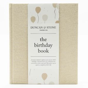 Duncan & Stone Hardcover Birthday Book & Baby Memory Album, 72 Pages