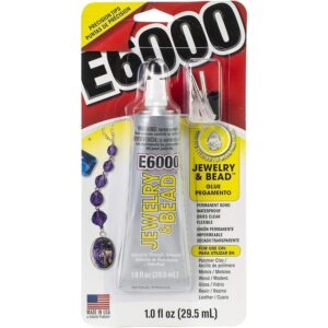 Authentic E6000 Jewelry and Bead Adhesive, 1.0 fl oz, ideal for crafting and jewelry making. Made in the USA.