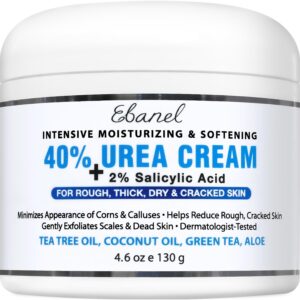 Ebanel 40% Urea Cream with Salicylic Acid, authentic formula for softening rough, cracked skin. Dermatologist-tested for results.