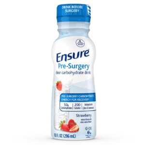 Ensure Pre-Surgery Clear Carbohydrate Drink, a premium import, provides 50g of carbs for energy recovery. Available at Curat Cart.