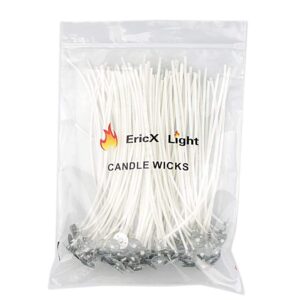 Premium imported EricX Natural Candle Wicks in a resealable bag, perfect for crafting high-quality candles. Available at Curat Cart.