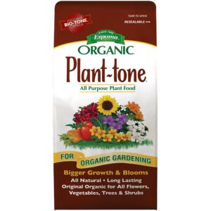Espoma Organic Plant-Tone All Purpose, a premium imported plant food for organic gardening, available at Curat Cart. Bigger growth and blooms.