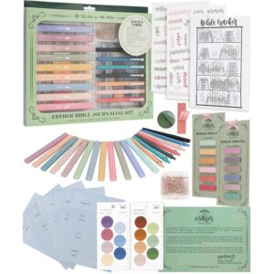 Explore the premium imported Esther Bible Journaling Kit from Curat Cart, featuring vibrant pens, stickers, and themed papers for creative expression.