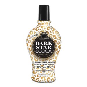 European Gold Dark Star Tanning Lotion, a premium import for luxurious indoor tanning, available at Curat Cart. Perfect for all skin types.