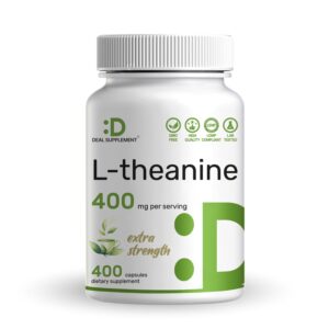Discover the premium imported Extra Strength L-Theanine Supplement with 400 mg per serving, available at Curat Cart.
