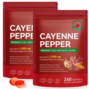 Discover FANSHI Cayenne Pepper Softgels, 100% genuine 12-in-1 blend, supporting energy and health. 240 softgels per pack.